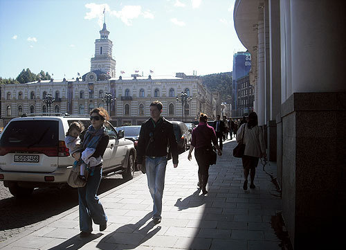 Грузия, Тбилиси, проспект Руставели, октябрь 2009 года. Фото "Кавказского Узла"