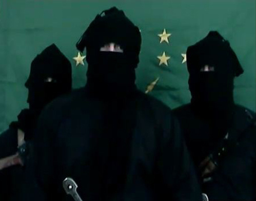 Кадр из видеообращения "Черных ястребов", размещенного в Интернете. Февраль 2011 г.  http://www.youtube.com