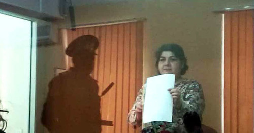 Хадиджа Исмайлова в зале суда. Фото: Fergana Novruzova (RFE/RL)
