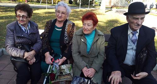 Участники акции памяти жертв политрепрессий в Нальчике. 30 октября 2018 г. Фото Людмилы Маратовой для "Кавказского узла"