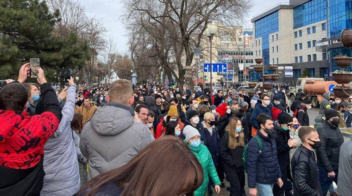 Шествие в Краснодаре. 23 января 2021 года. Фото Анны Грицевич для "Кавказского узла"