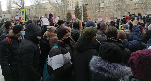 Протестующие и полиция в Волгограде 23.01.21. Фото Татьяны Филимоновой для Кавказского узла