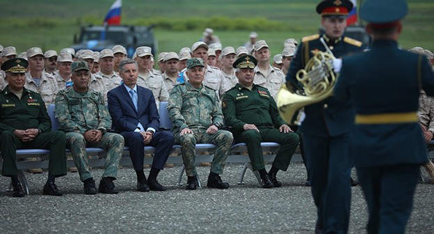 Церемония проводов российских миротворцев. 15 мая 2024 г. Фото Азиза Каримова для "Кавказского узла"