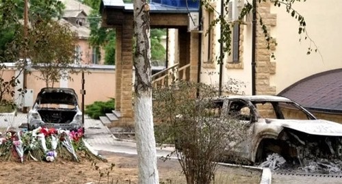 На месте атаки боевиков. 25 июня 2024 г. Фото: Штаб общественной поддержки Республики Дагестан https://vk.com/shtab.er_05
