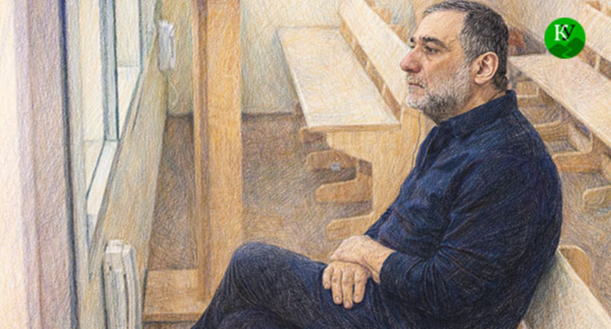 Рубен Варданян в суде. Иллюстрация создана "Кавказским узлом" при помощи ИИ в программе Copilot Рубен Варданян в суде. Иллюстрация создана "Кавказским узлом" при помощи ИИ в программе Copilot