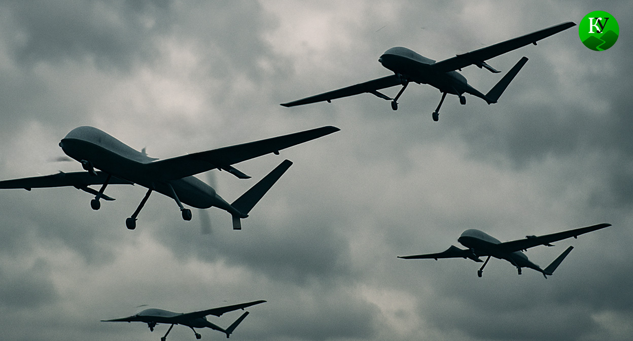 БПЛА в небе. Иллюстрация создана «Кавказским узлом» с помощью ИИ в программе Copilot БПЛА в небе. Иллюстрация создана «Кавказским узлом» с помощью ИИ в программе Copilot