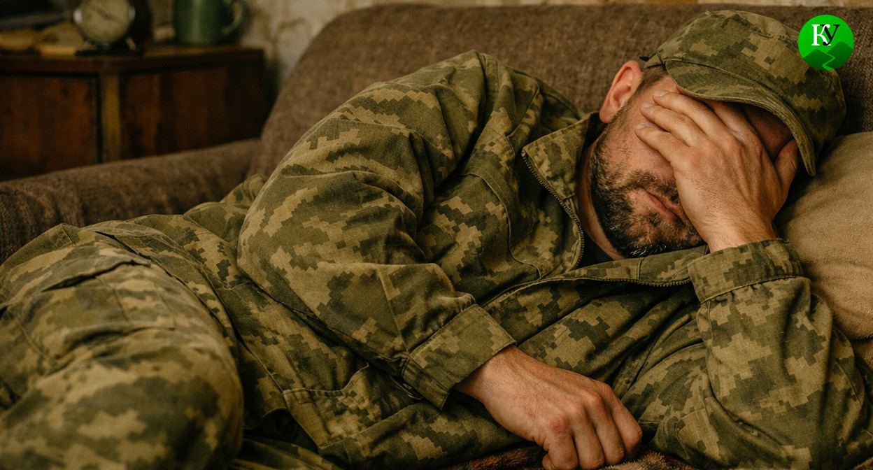 Военный в домашней обстановке. Иллюстрация создана «Кавказским узлом» с помощью ИИ в программе Copilot Военный в домашней обстановке. Иллюстрация создана «Кавказским узлом» с помощью ИИ в программе Copilot