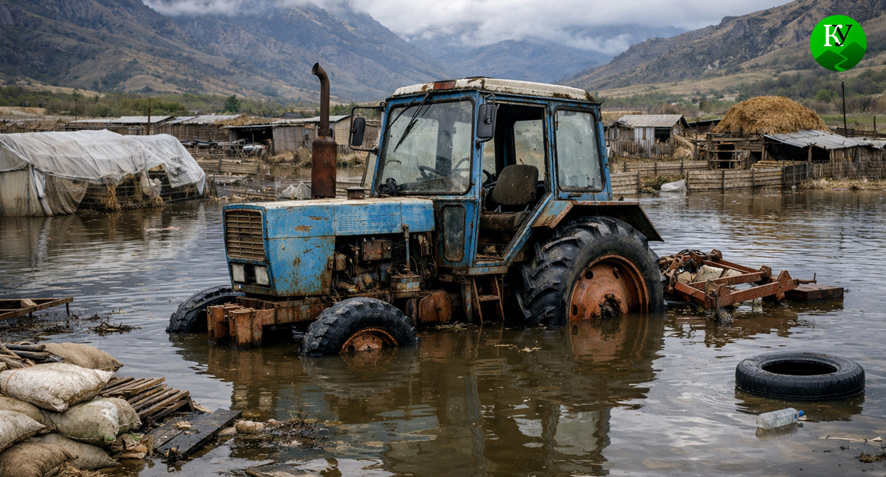 Затопленный трактор. Иллюстрация создана «Кавказским узлом» с помощью ИИ в программе Copilot Затопленный трактор. Иллюстрация создана «Кавказским узлом» с помощью ИИ в программе Copilot